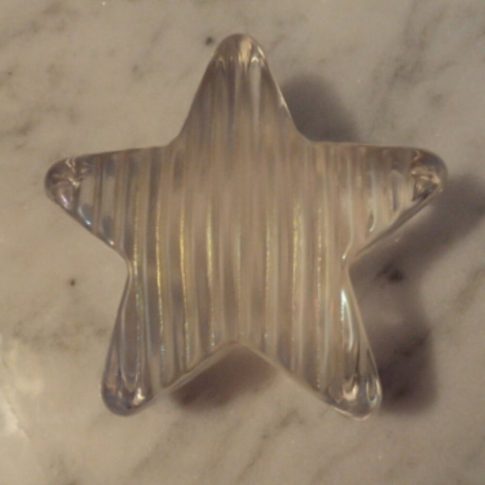 iridescent glass star paperweight~ Robert Held